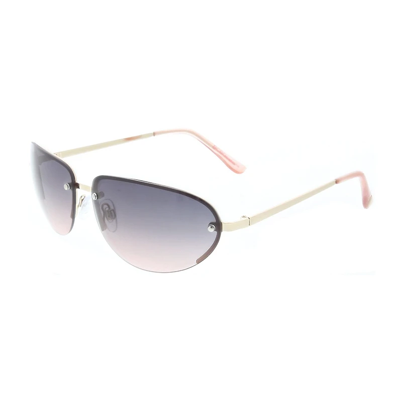 Adrienne Vittadini Wrapped Cateye With Top Brow Bar Inlay Womens UV Protection Cat Eye Sunglasses