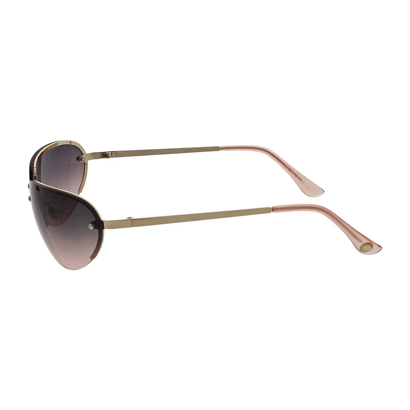 Adrienne Vittadini Wrapped Cateye With Top Brow Bar Inlay Womens UV Protection Cat Eye Sunglasses
