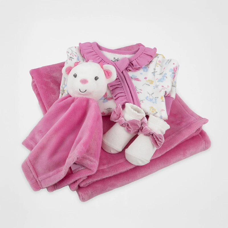 Baby Essentials Girls 4-pc. Clothing Set