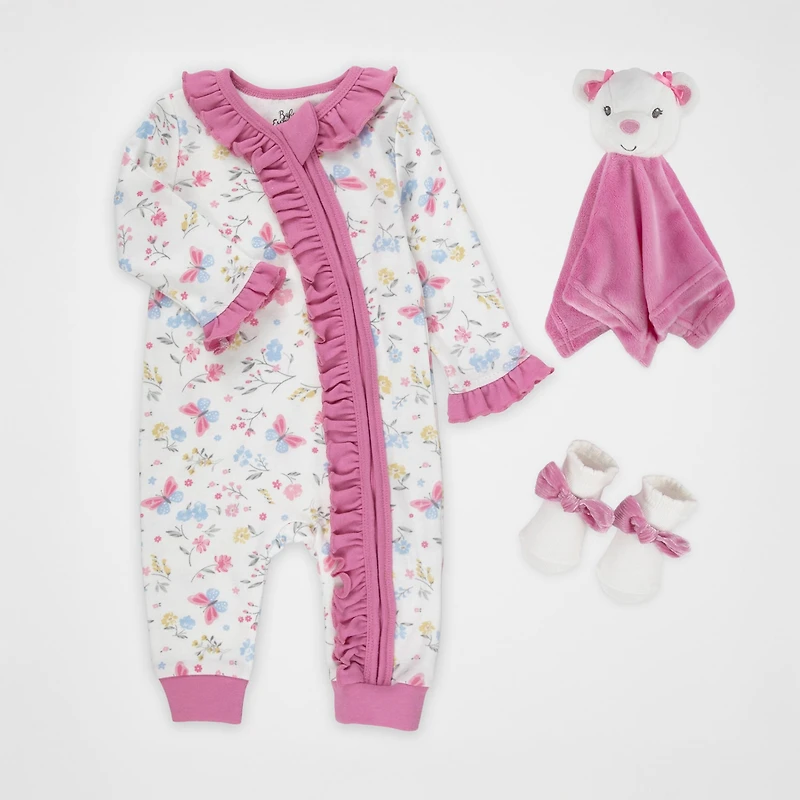 Baby Essentials Girls 4-pc. Clothing Set