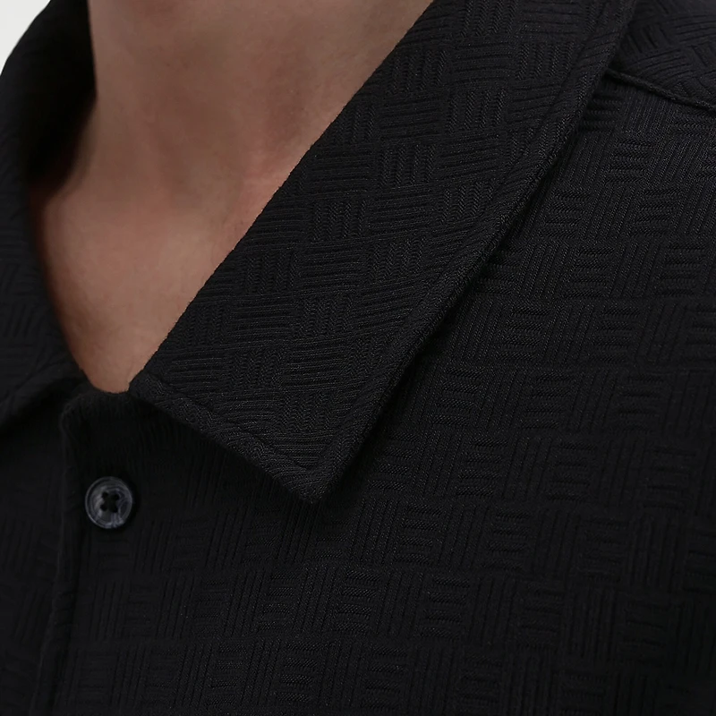 Haggar Knit Jacquard Mens Short Sleeve Regular Fit Button-Down Shirt