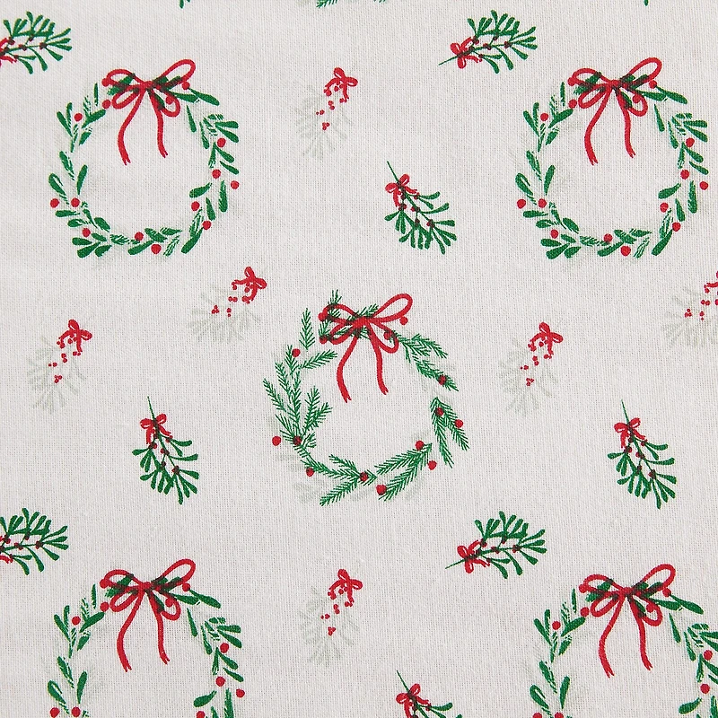 Martha Stewart Wreaths Mistletoe Sheet Set