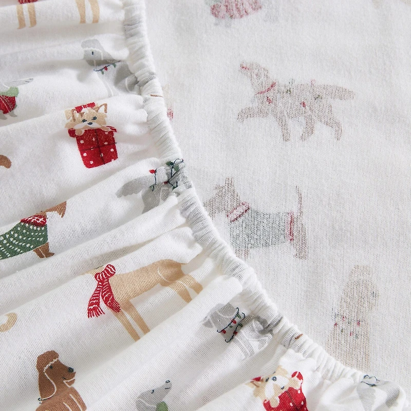 Martha Stewart Holiday Pups Sheet Set