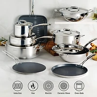 Tramontina Utsava Stainless Steel 2.7-qt. Covered Kadai