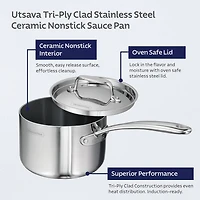 Tramontina Utsava Stainless Steel 2.2-qt. Sauce Pan