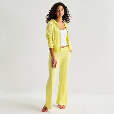 Juicy By Couture Womens Juniors Flare Mid Rise Track Pant