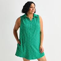 St. John's Bay Womens Plus Sleeveless Sheath Dress