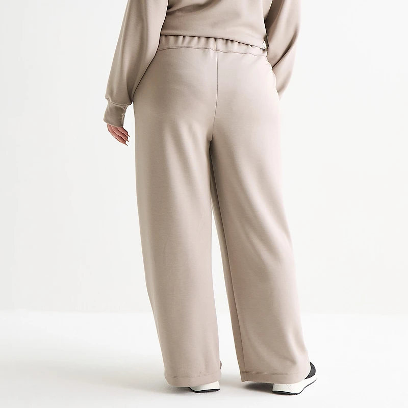 Xersion Womens Plus Scuba Luxe Open Hem Pant