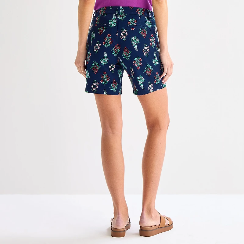 St. John's Bay Womens 7 3/4" Mid Rise Tall Chino Short