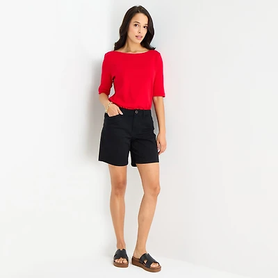 St. John's Bay Womens 7 3/4" Mid Rise Tall Chino Short