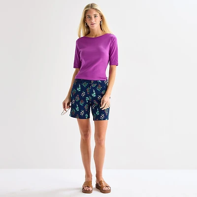 St. John's Bay Womens 7 3/4" Mid Rise Tall Chino Short