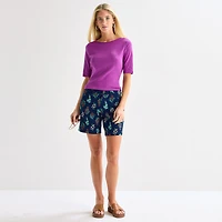 St. John's Bay Womens 7 3/4" Mid Rise Tall Chino Short