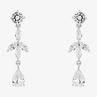 Limited Quantities! Womens Lab Created White Sapphire Sterling Silver Drop Earrings