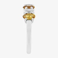Limited Quantities! Womens 2MM Genuine Yellow Citrine Sterling Silver Band