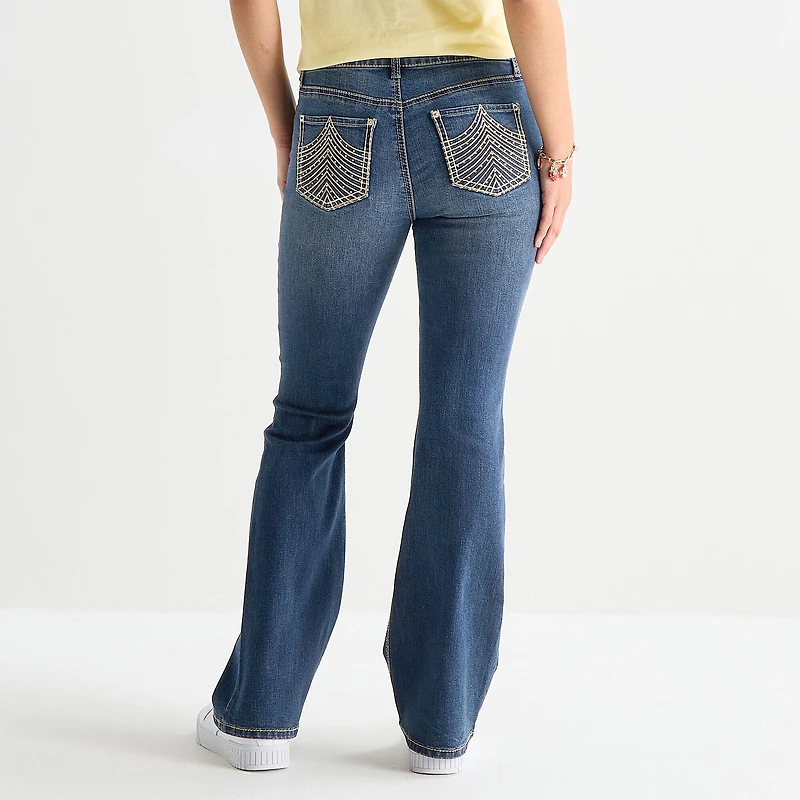 Vanilla Star Womens Juniors Mid Rise Bootcut Jean