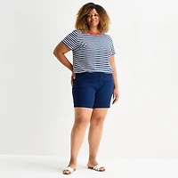 St. John's Bay Womens 6" Mid Rise Plus Chino Short