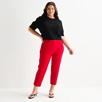 Liz Claiborne Emma Womens Plus Straight Mid Rise Ankle Pant