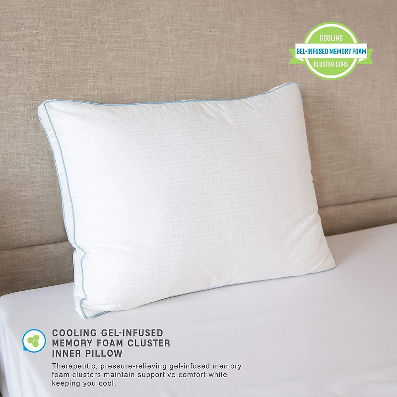 SensorPEDIC® Gel Core Hybrid Pillow featuring Gel Memory Foam Clusters & Plush Gel Fiber