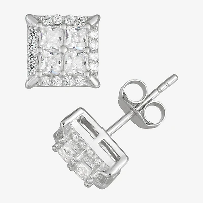 1/2 CT. Cubic Zirconia Sterling Silver 8.1mm Stud Earrings