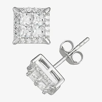 1/2 CT. Cubic Zirconia Sterling Silver 8.1mm Stud Earrings