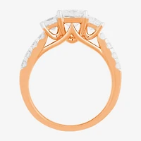 Love Lives Forever (F / Si2) Womens 2 CT. T.W. Lab Grown White Diamond 10K Gold Side Stone 3-Stone Engagement Ring