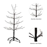 Kurt Adler 3-Foot Black Twig Tree with Warm White Cool White Twinkle Lights