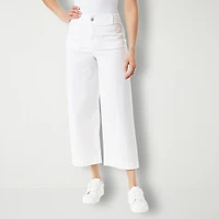 Gloria Vanderbilt Womens Wide Leg High Rise Cropped Pant