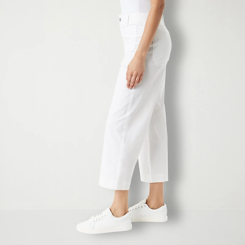 Gloria Vanderbilt Womens Wide Leg High Rise Cropped Pant