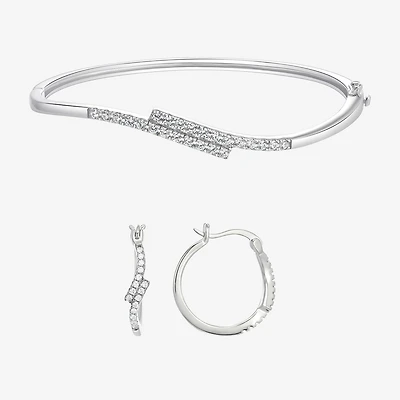 Diamonart Womens Cubic Zirconia Sterling Silver 2-pc. Jewelry Set