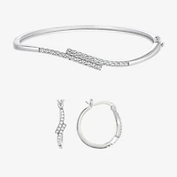 Diamonart Womens Cubic Zirconia Sterling Silver -pc. Jewelry Set