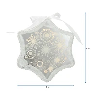 9'' White Pre-Lit LED Sparkle Snowflake Scene Christmas Ornament
