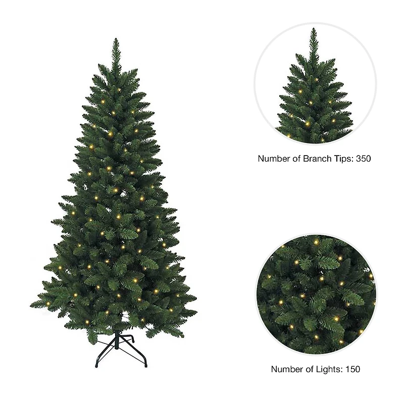Kurt Adler 4.5-Foot Pre-Lit LED Green Pine Christmas Tree