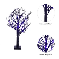 Kurt Adler 2 Foot Black Glitter And Purple LED Lighted Tree
