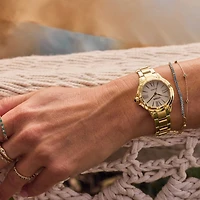 Citizen Cici Womens Gold Tone Stainless Steel Bracelet Watch Em1162-52a