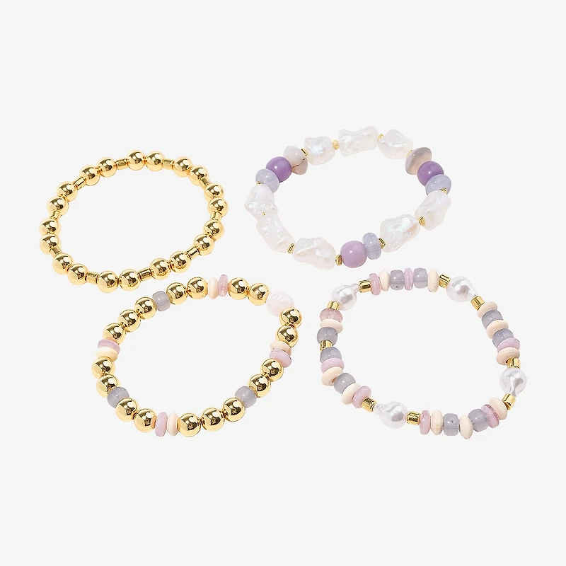Bijoux Bar Gold Tone Womens 4-pc. Multi Color Bracelet Set