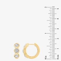 (G/ Si2) Womens 1 1/2 CT. T.W. Lab Grown White Diamond 10K Gold 16.2mm Hoop Earrings