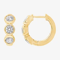 (G/ Si2) Womens 1 1/2 CT. T.W. Lab Grown White Diamond 10K Gold 16.2mm Hoop Earrings