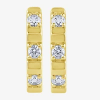 (G/ Si2) Womens 1/4 CT. T.W. Lab Grown White Diamond 10K Gold 13.8mm Hoop Earrings