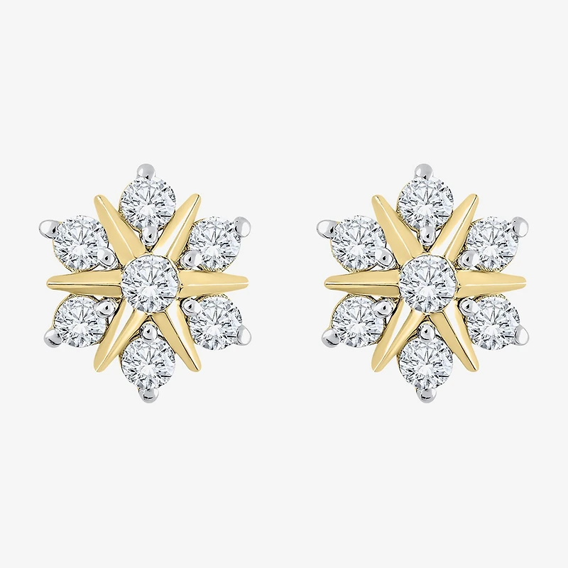 (G/ Si2) 1/2 CT. T.W. Lab Grown White Diamond 10K Gold 9.6mm Stud Earrings