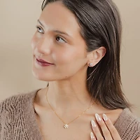 (G/Si2) Womens 1/2 CT. T.W. Lab Grown White Diamond 10K Gold Sunburst 18 Inch Pendant Necklace