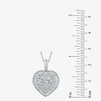 Diamond Blossom (G / Si2) Womens 1 CT. T.W. Lab Grown White 10K Gold Heart 18 Inch Pendant Necklace