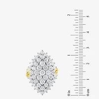 (G/ Si2) Womens 4 CT. T.W. Lab Grown White Diamond 10K Gold Marquise Cocktail Ring