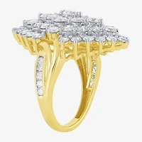 (G/ Si2) Womens 4 CT. T.W. Lab Grown White Diamond 10K Gold Marquise Cocktail Ring