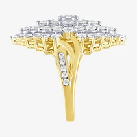 (G/ Si2) Womens 4 CT. T.W. Lab Grown White Diamond 10K Gold Marquise Cocktail Ring