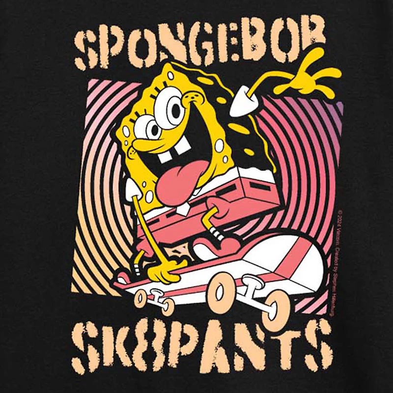 Little & Big Kid Boys Crew Neck Long Sleeve Regular Fit Spongebob Graphic T-Shirt