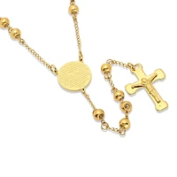 Steeltime Lord'S Prayer Medallion Mens Hypoallergenic 27 Inch Rosary Necklace