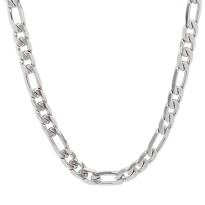 Steeltime Mens Stainless Steel Hypoallergenic 24 Inch Figaro Chain Necklace
