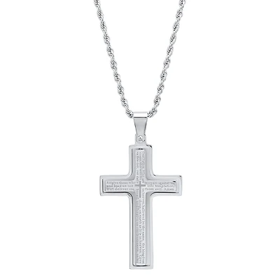 Steeltime Mens Stainless Steel Hypoallergenic 24 Inch Pendant Necklace