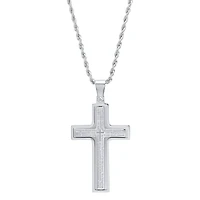 Steeltime Mens Stainless Steel Hypoallergenic 24 Inch Pendant Necklace