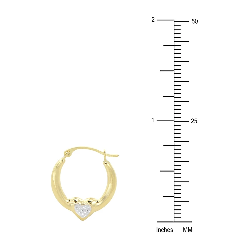 Womens 14K Two Tone Gold 17mm Round Hoop Earrings